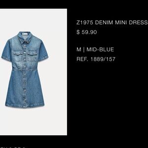 Zara Denim Mini Dress - Blue